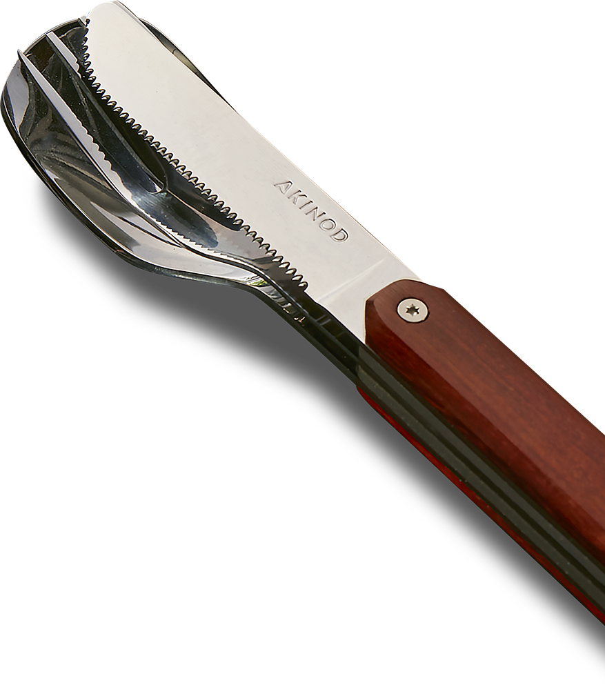 Couverts 12H34 aimanté AKINOD couteau/fourchette/cuillère en bois d'Ebène -  Conditions Extremes