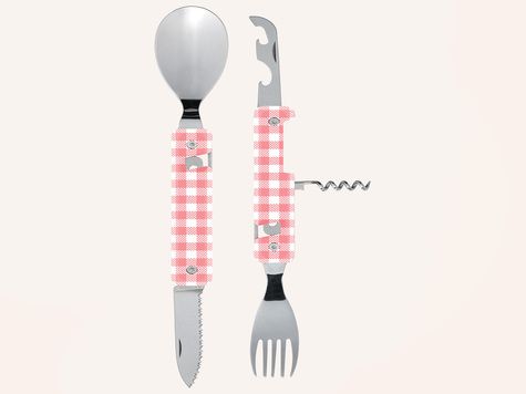 Multifunction Cutlery 13h25, Pink Vichy