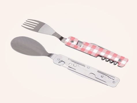 Multifunction Cutlery 13h25, Pink Vichy