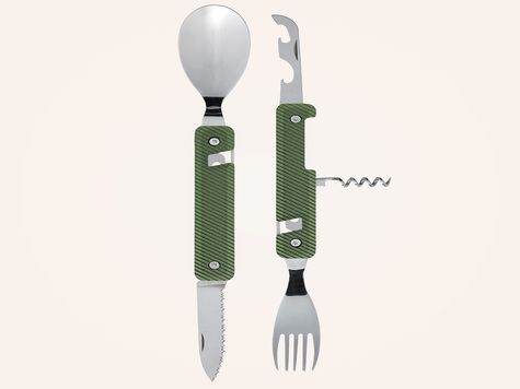 Multifunction Cutlery 13h25, Green khaki aluminum