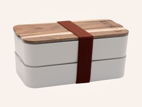 Bento + Lunch Bag 11h58, Blanc / Terracotta