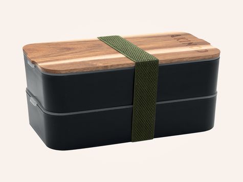 Bento + Lunch Bag 11h58, Black / Green khaki