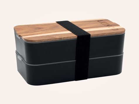 Bento + Lunch Bag 11h58, Black / Heather grey